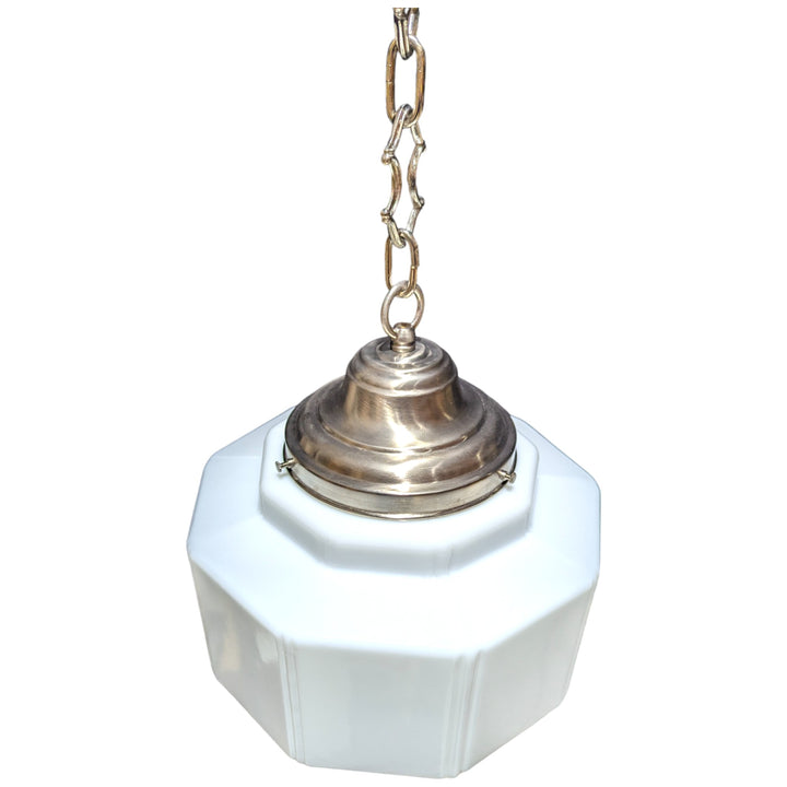 Antique Hardware 34 1/2 Inch Manhattan Skyscraper Grandeur Style Chain Light (Satin Nickel Finish) 