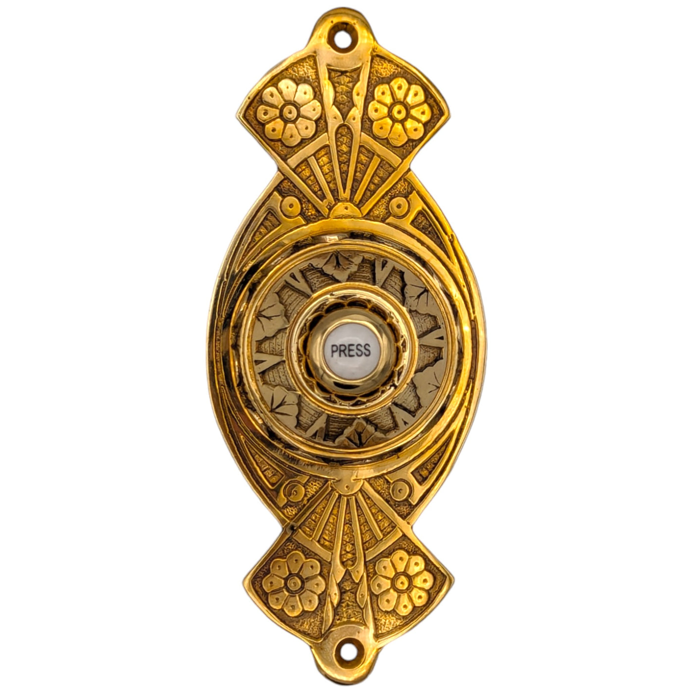 5 5/8 Inch Art Nouveau Flower Doorbell