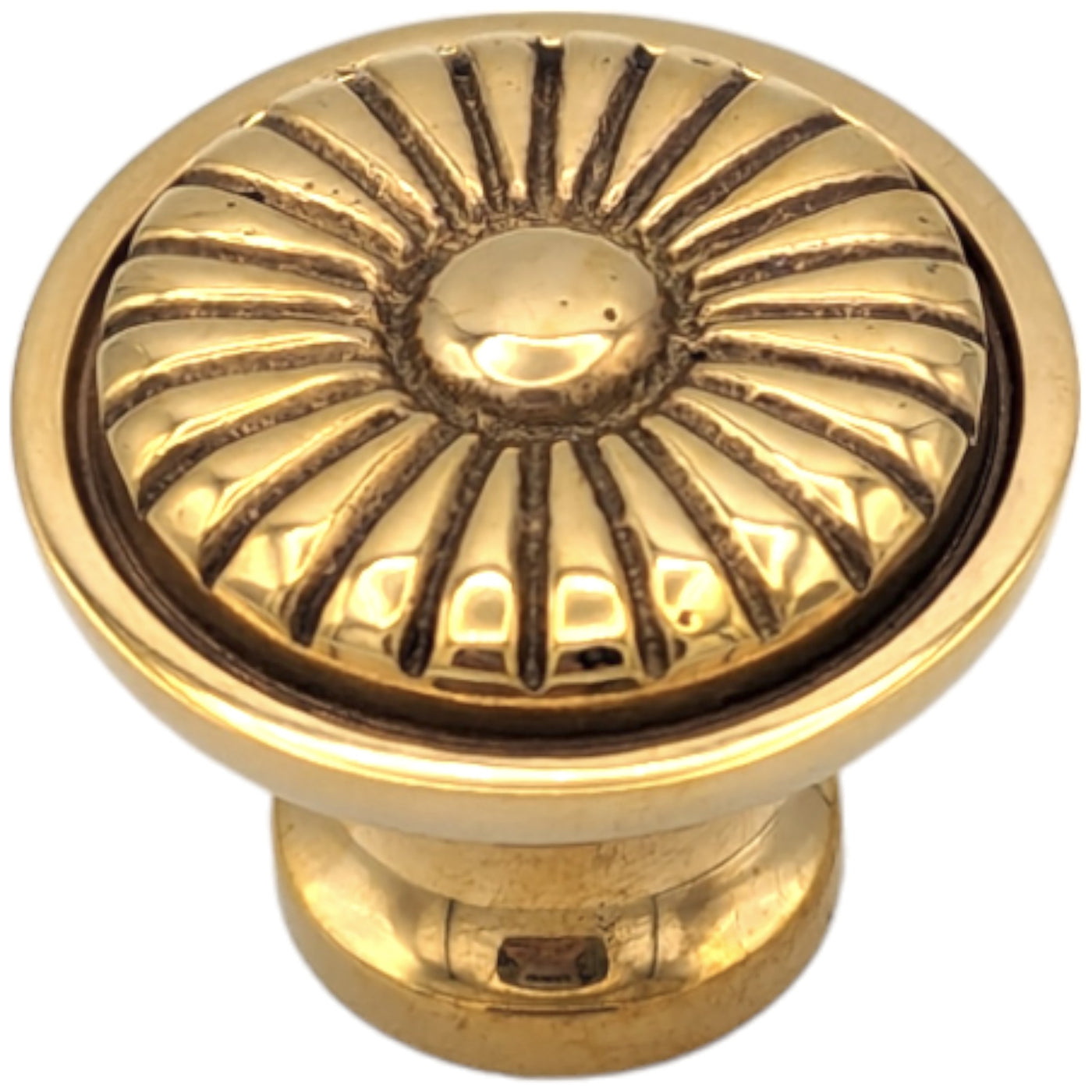 1 1/4 Inch Solid Brass Vintage Art Deco Fan Cabinet and Furniture Knob
