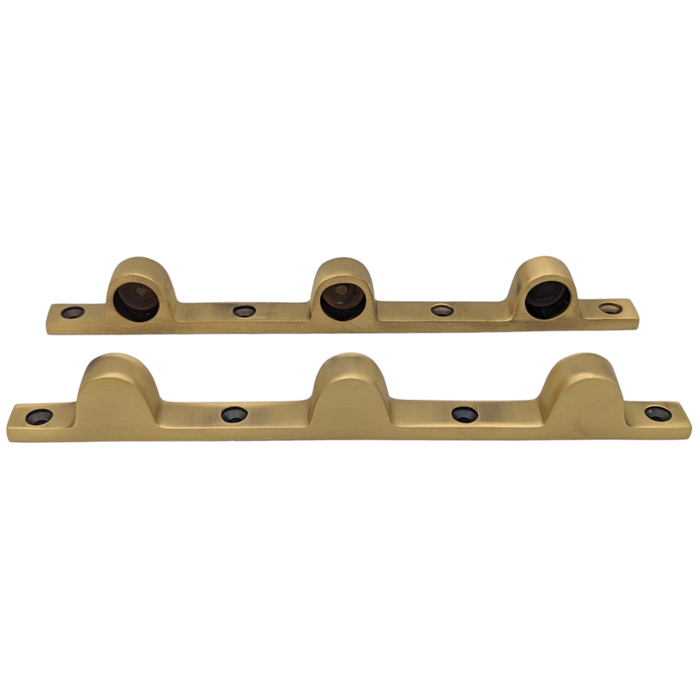 Pair Solid Brass Security Triple Push Bar Bracket Ends