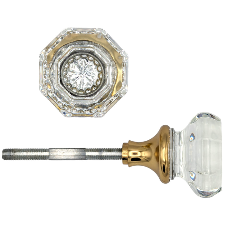 ##Antique Hardware## Octagon Crystal Spare Door Knob Set (Several Finishes Available)