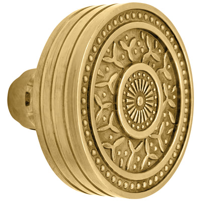 ##Antique Hardware## Open Box Sale Item Rice Pattern Solid Brass Spare Door Knob (Polished Brass Finish)