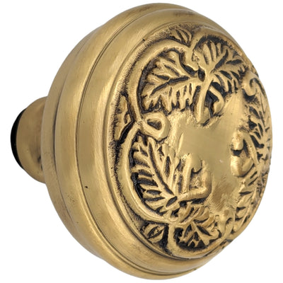 ##Antique Hardware## Floral Leaf Solid Brass Spare Door Knob Set (Several Finishes Available)