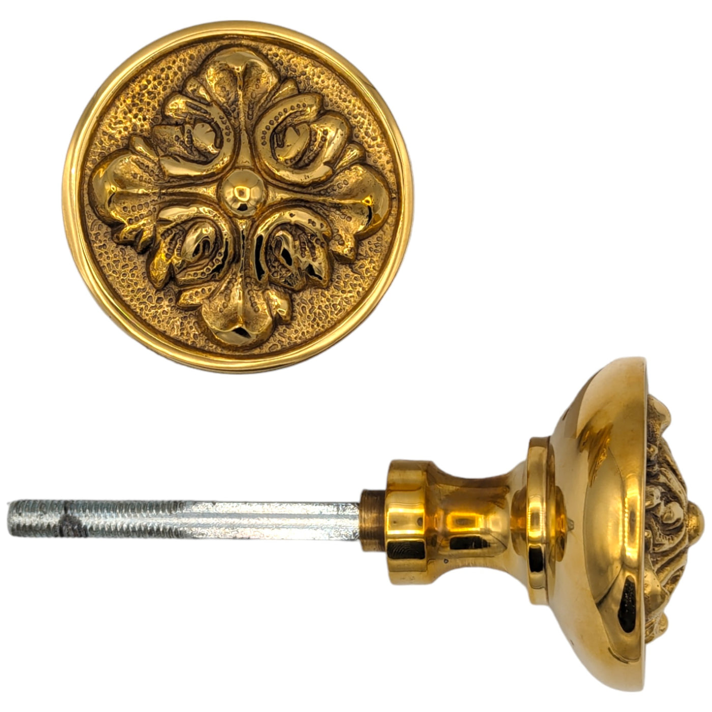 Romanesque Solid Brass Spare Door Knob Set (Several Finishes Available)