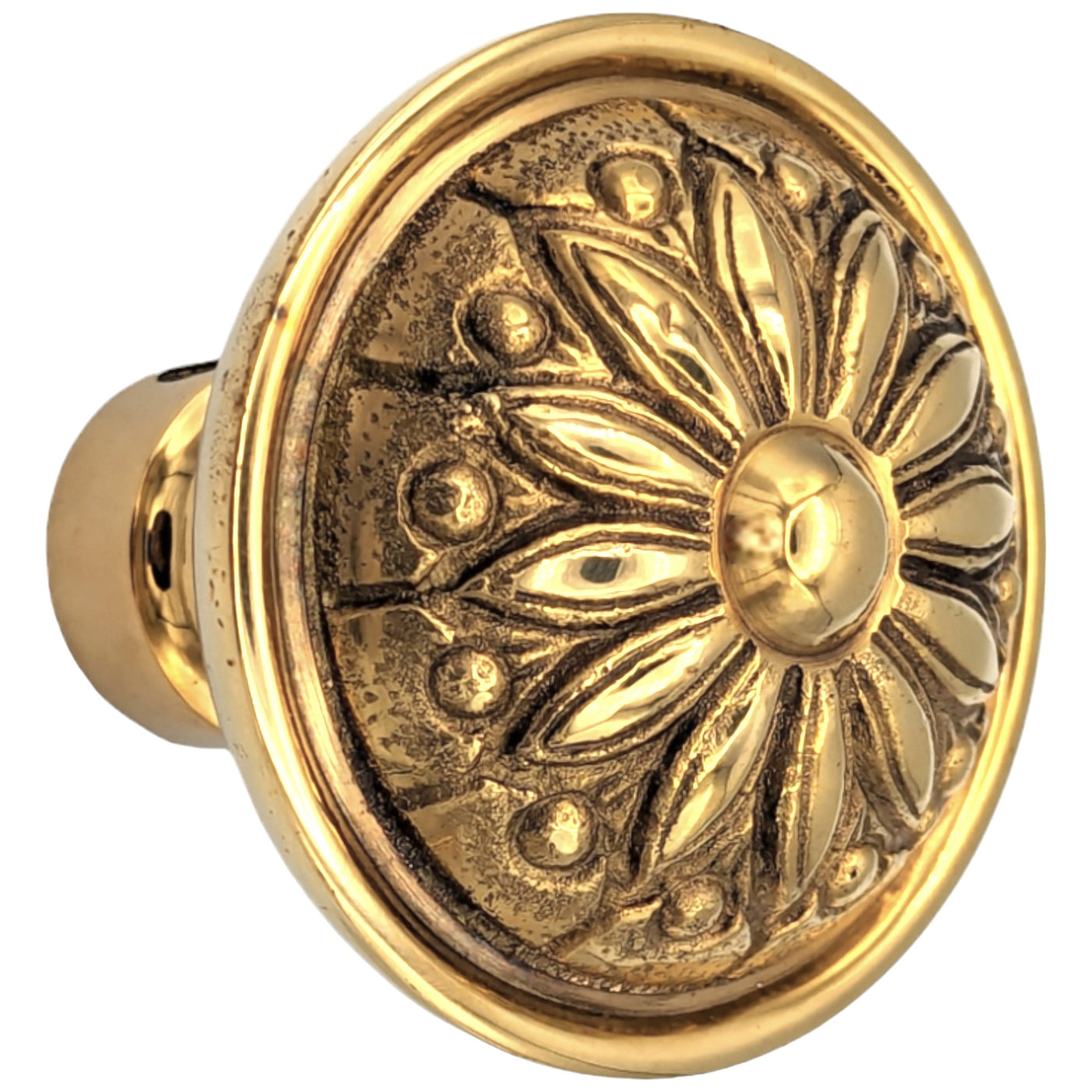 ##Antique Hardware## Floral Imprint Solid Brass Spare Door Knob Set (Several Finishes Available)