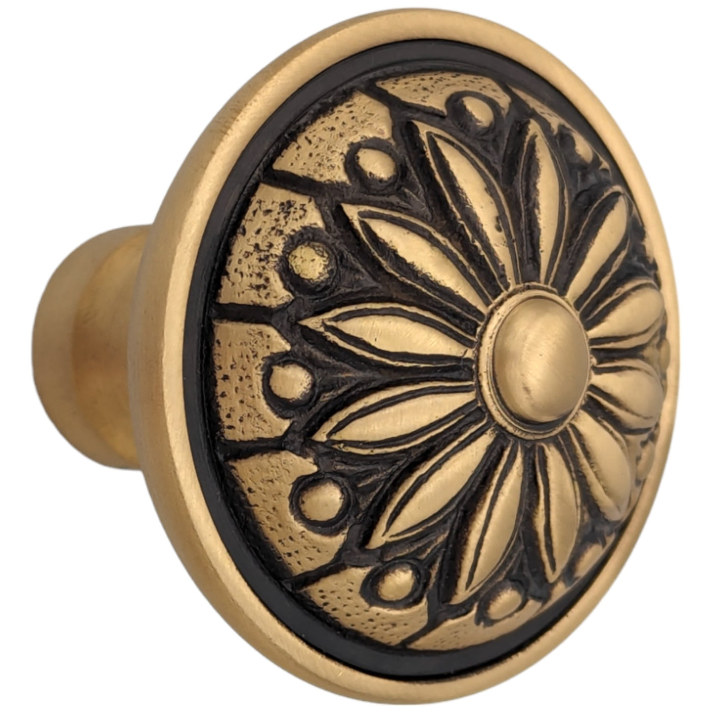 ##Antique Hardware## Floral Imprint Solid Brass Spare Door Knob Set (Several Finishes Available)