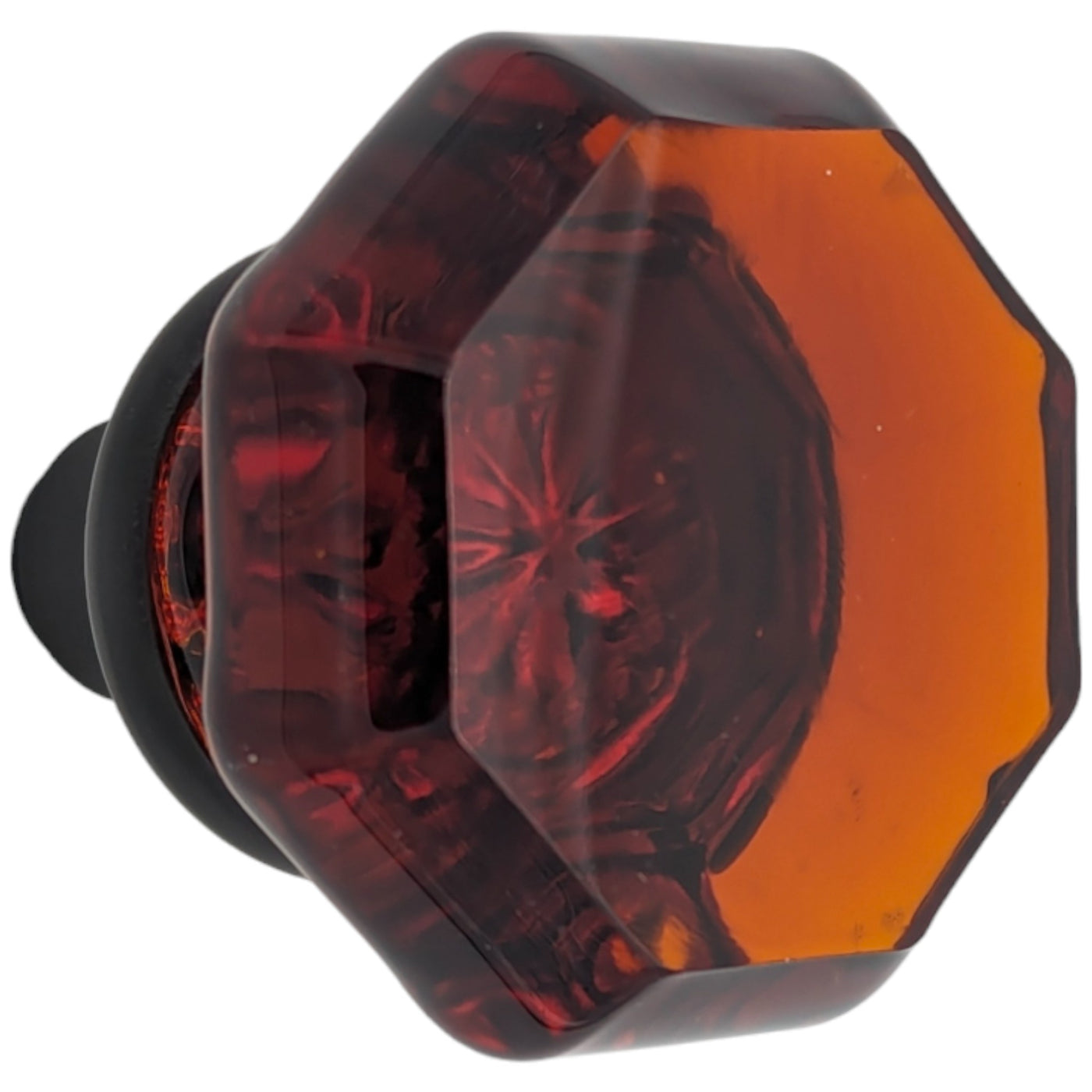 Amber Octagon Crystal Spare Door Knob Set (Several Finishes Available)