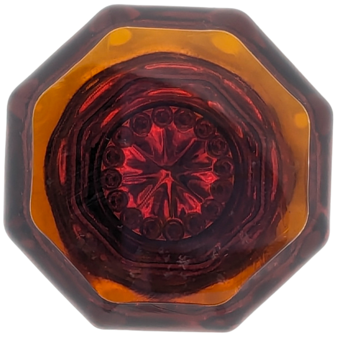 Amber Octagon Crystal Spare Door Knob Set (Several Finishes Available)