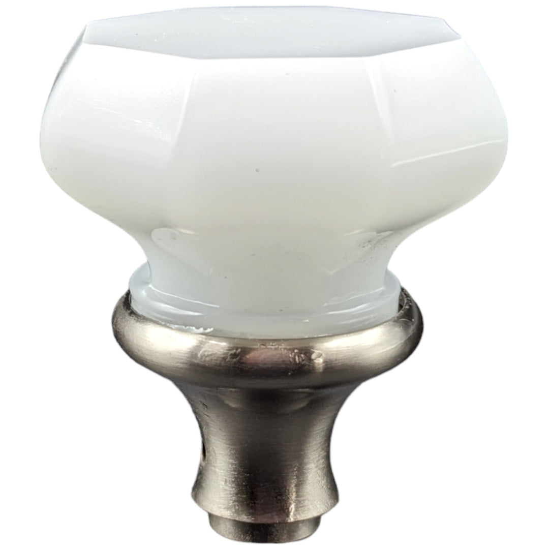 ##Antique Hardware## Octagon Milk Glass Spare Door Knob Set (Several Finishes Available)