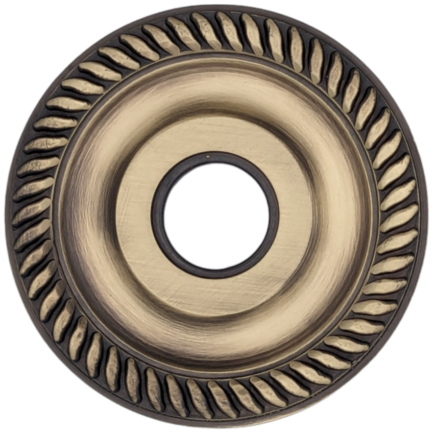 ##Antique Hardware## Georgian Rope Style Solid Brass Rosette Plates (Several Finishes Available)