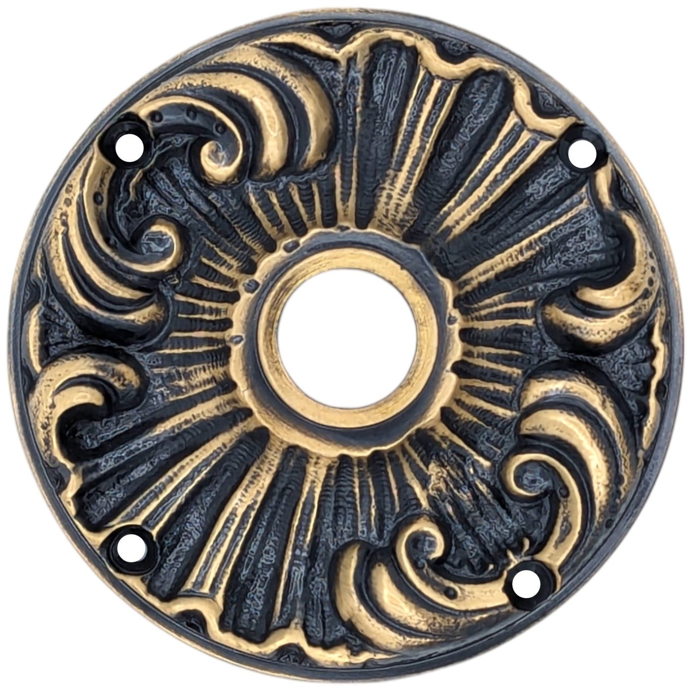 Romanesque Solid Brass Rosette Plates (Several Finishes Available)