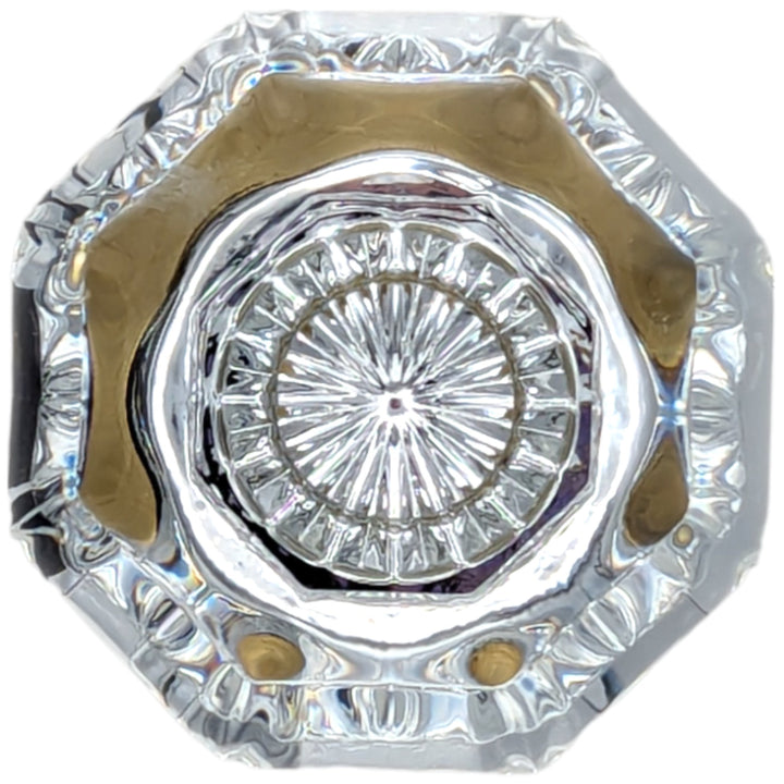 ##Antique Hardware## Octagon Style Crystal Door Knobs (Satin Brass Finish)