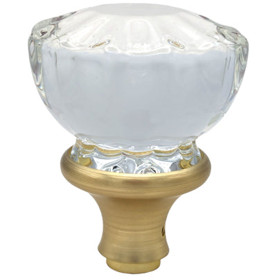 ##Antique Hardware## Fluted Tulip Style Crystal Door Knobs (Satin Brass Finish)