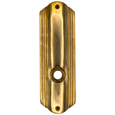 Art Deco Long Solid Brass Door Back Plate (Several Finishes Available)
