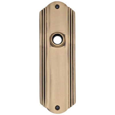 Art Deco Long Solid Brass Door Backplate (Several Finishes Available)
