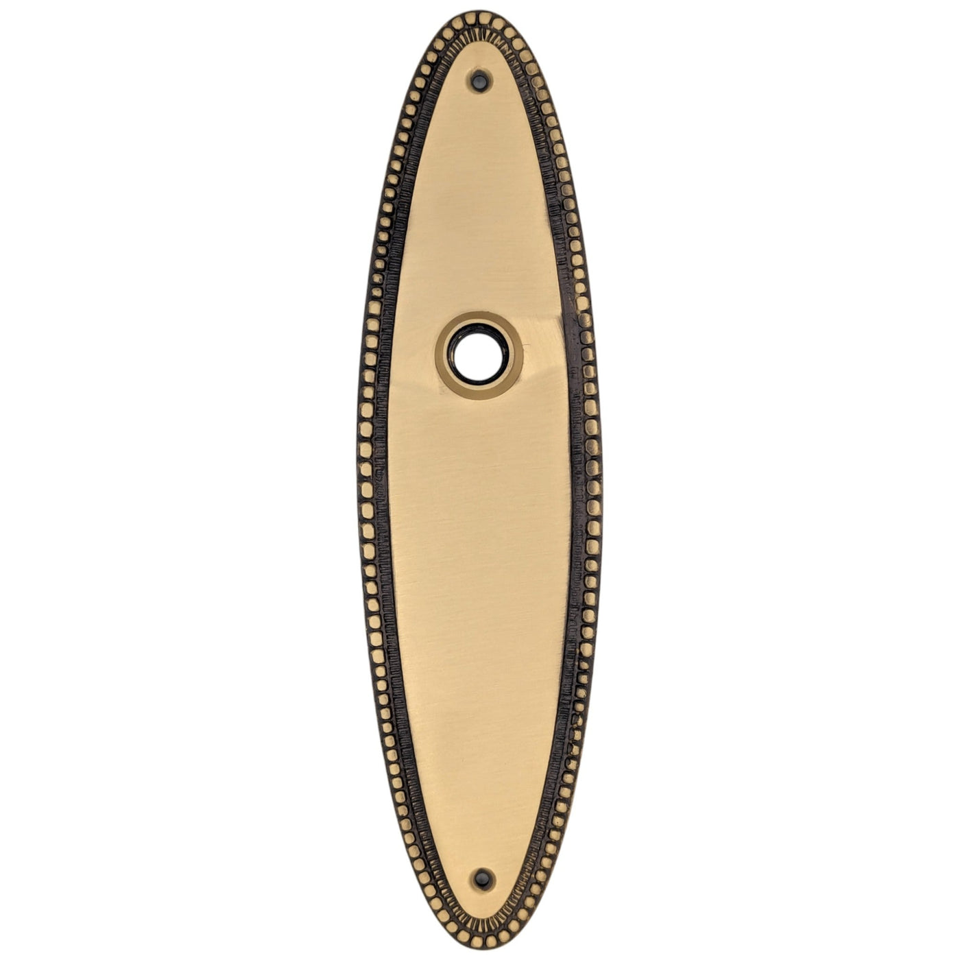 ##Antique Hardware## Beaded Oval Solid Brass Backplate (Several Finishes Available)