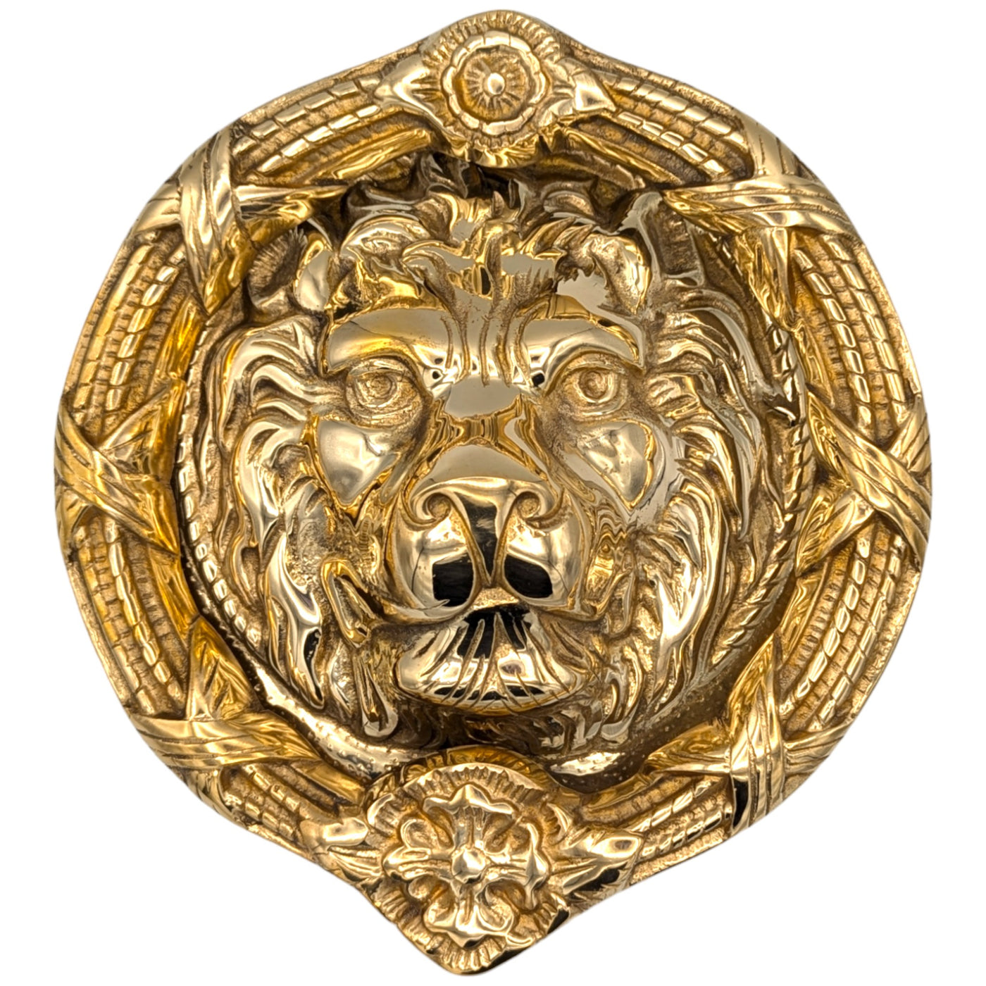 ##Antique Hardware## Ribbon & Reed 8 3/4 Inch Brass Lion Door Knocker (Several Finishes Available)