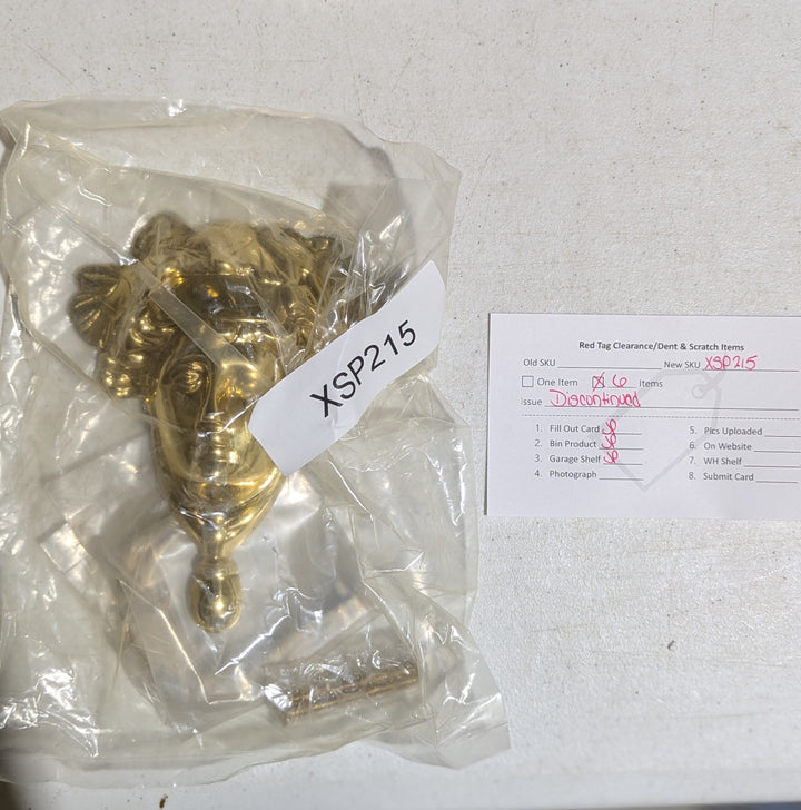 Open Box 6 Inch (4 3/8 Inch c-c) Victorian Lady Solid Brass Knocker (Polished Brass Finish)