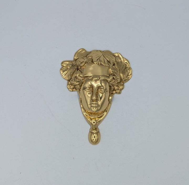 Open Box 6 Inch (4 3/8 Inch c-c) Victorian Lady Solid Brass Knocker (Polished Brass Finish)