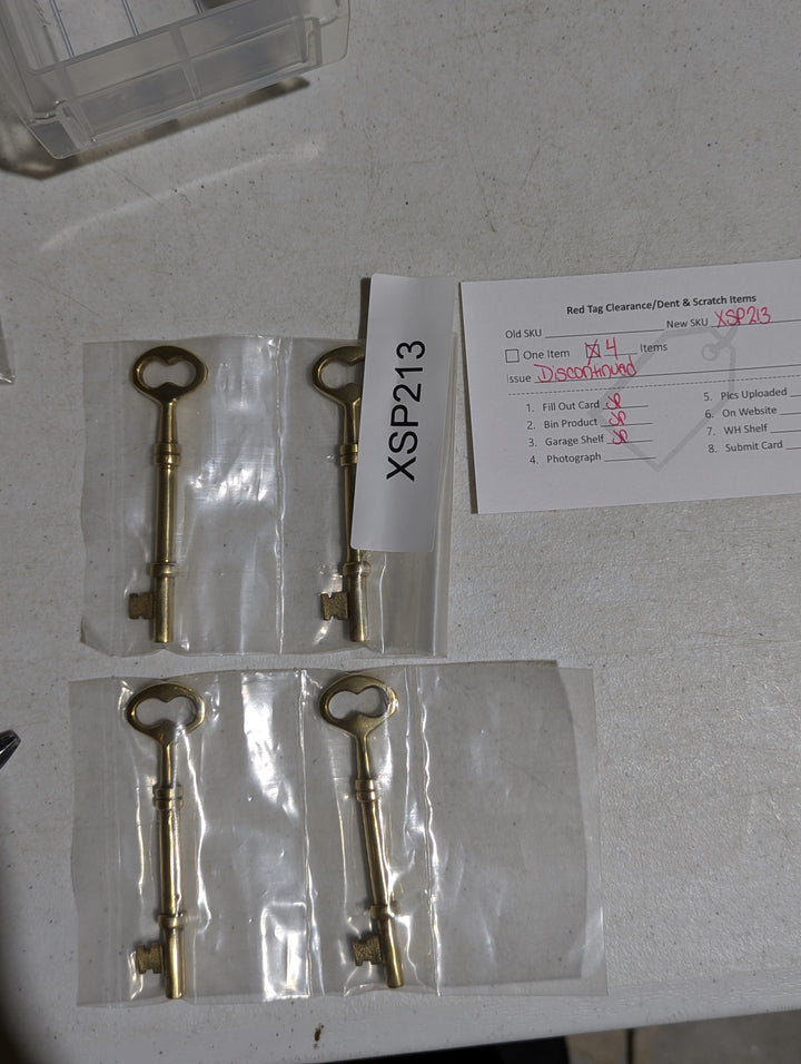 3 3/4 Inch Brass Skeleton Blank Key