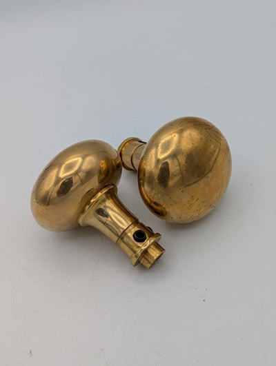 ##Antique Hardware## Open Box Sale Item Round Solid Brass Spare Door Knob Set (Polished Brass Finish)