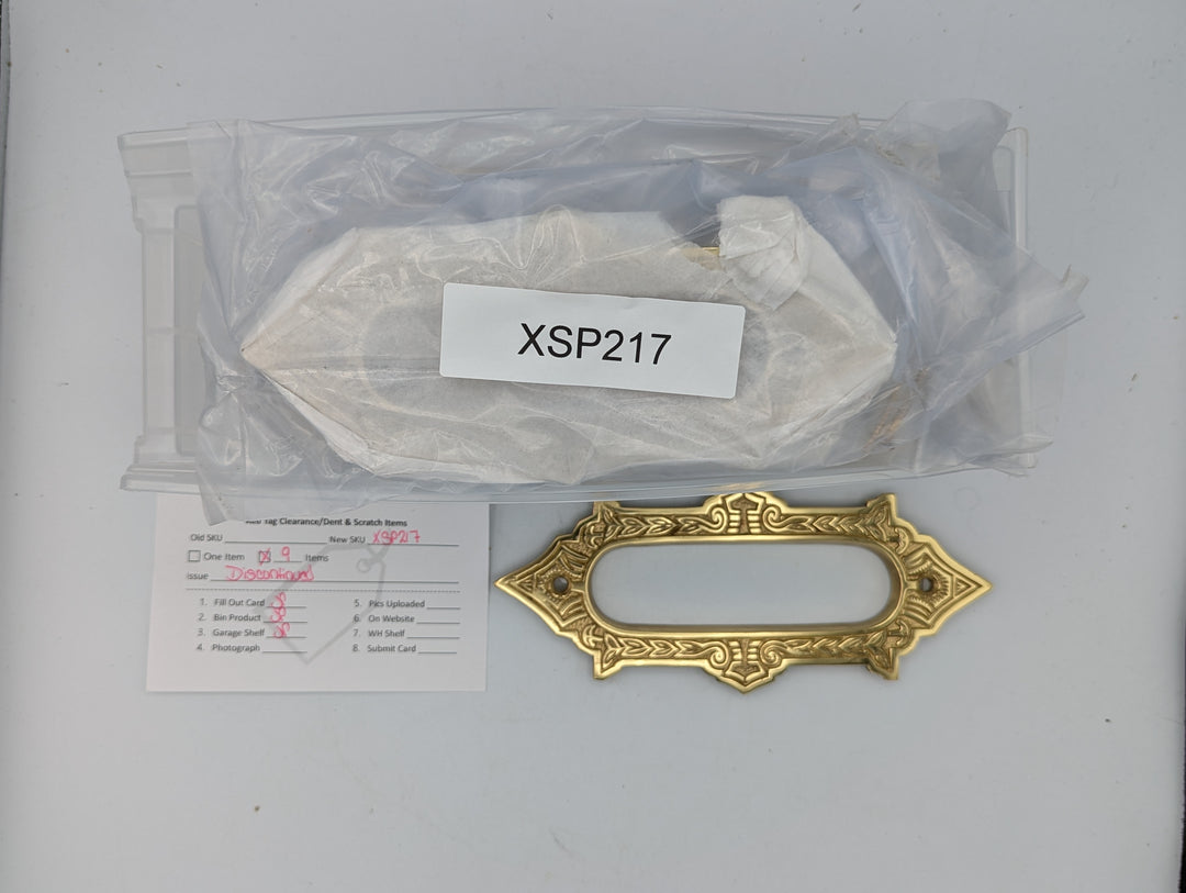 Open Box Sale Item Heavy Duty Single Pocket Passage Style Door Plate (Polished Brass)