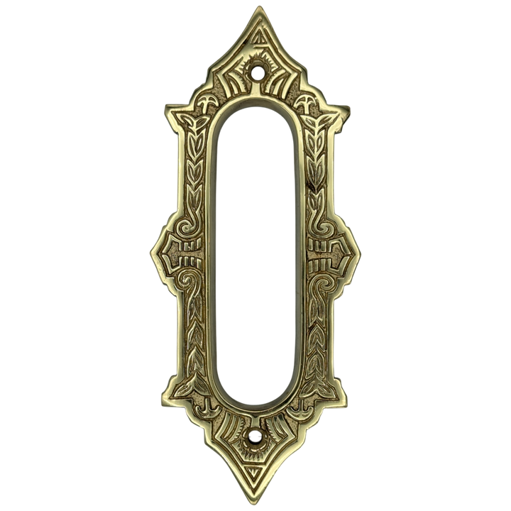 Open Box Sale Item Heavy Duty Single Pocket Passage Style Door Plate (Polished Brass)