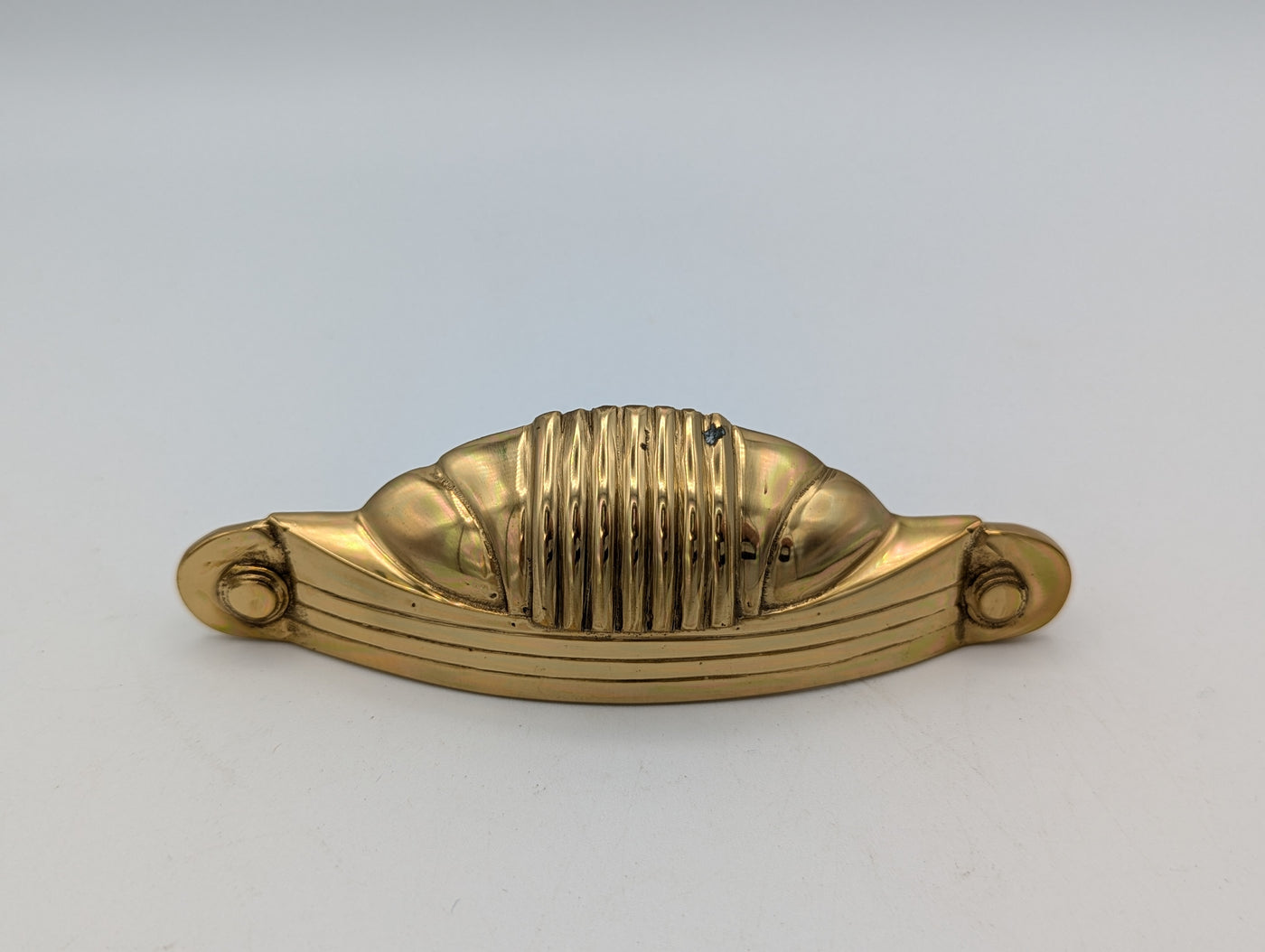 ##Antique Hardware## Open Box Sale Item 5 Inch Overall (4 Inch c-c) Solid Brass Marquee Pull (Polished Brass Finish)