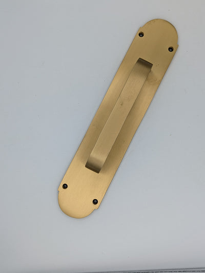 ##Antique Hardware## Open Box Sale Item 12 Inch Traditional Door Pull & Plate (Antique Brass Finish)