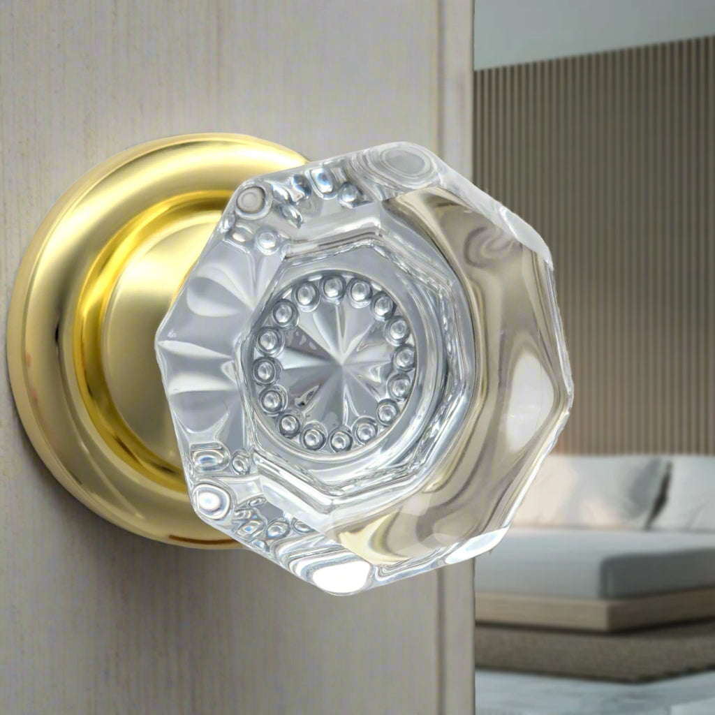  Magnifique™ Classic Door Set with Crystal Octagon Knobs (Several Finishes Available)