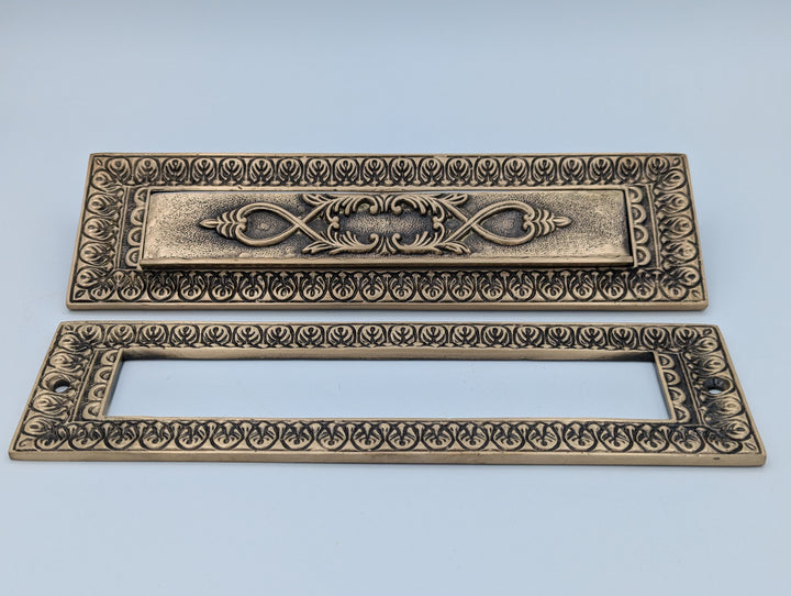 ##Antique Hardware## Open Box Sale Item Victorian Style Mail Slot (Antique Brass Finish)