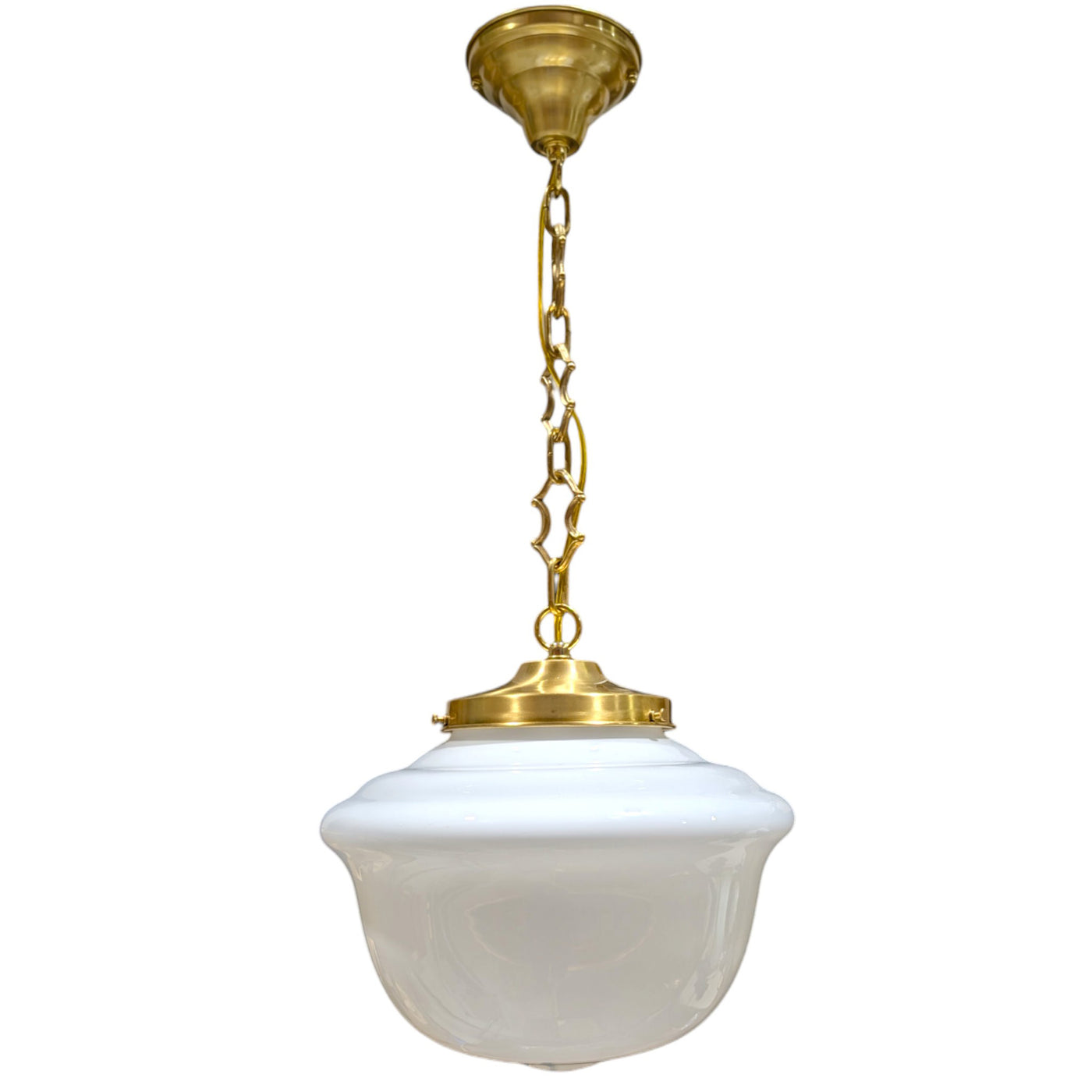 Classic Schoolhouse Glass Standard Chain Light (Several Finishes Available)