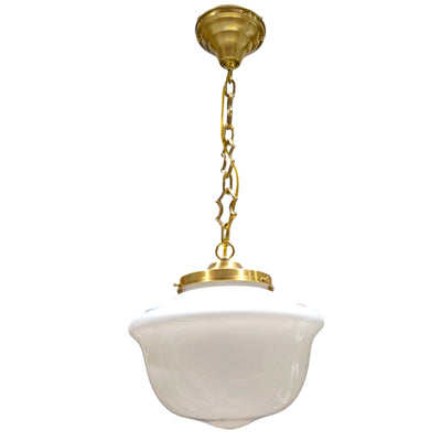 Classic Schoolhouse Glass Standard Chain Light (Several Finishes Available)