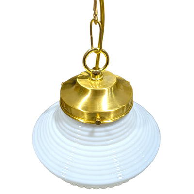 Schoolhouse Ribbed Milk Glass Standard Chain Light (Several Finishes Available)