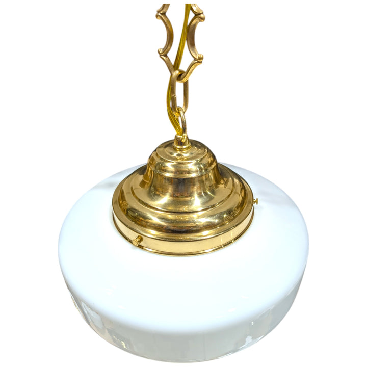 ##Antique Hardware## Tiered Schoolhouse Glass Fancy Chain Light (Several Finishes Available)