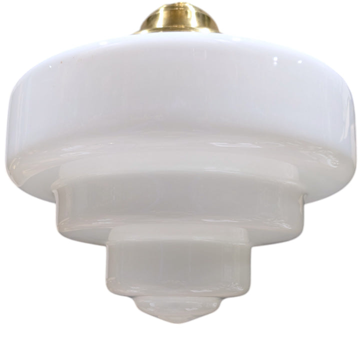 ##Antique Hardware## Tiered Schoolhouse Glass Fancy Chain Light (Several Finishes Available)