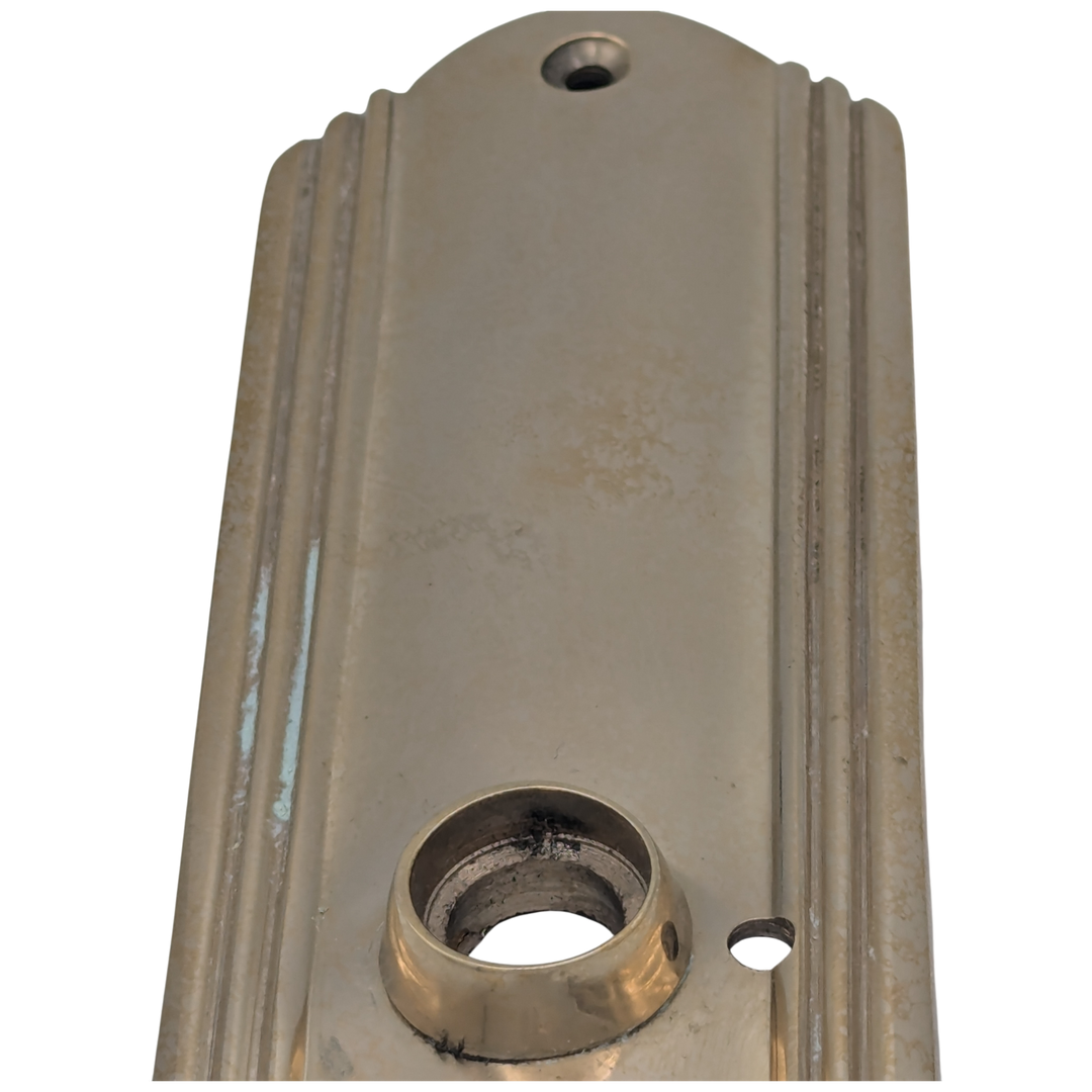 Open Box Sale Item Art Deco Long Solid Brass Door Backplate (Polished Brass Finish)