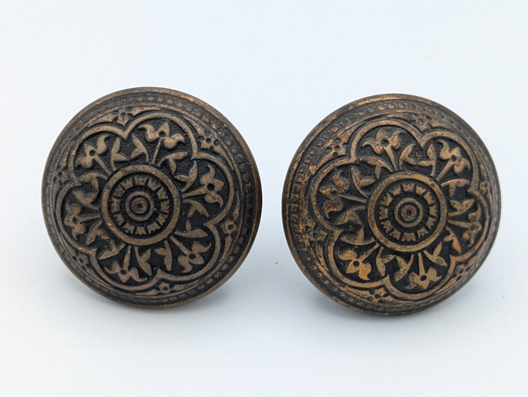 ##Antique Hardware## 1905 P & F Corbin Victorian Bronze Knob (Original Antique Finish)