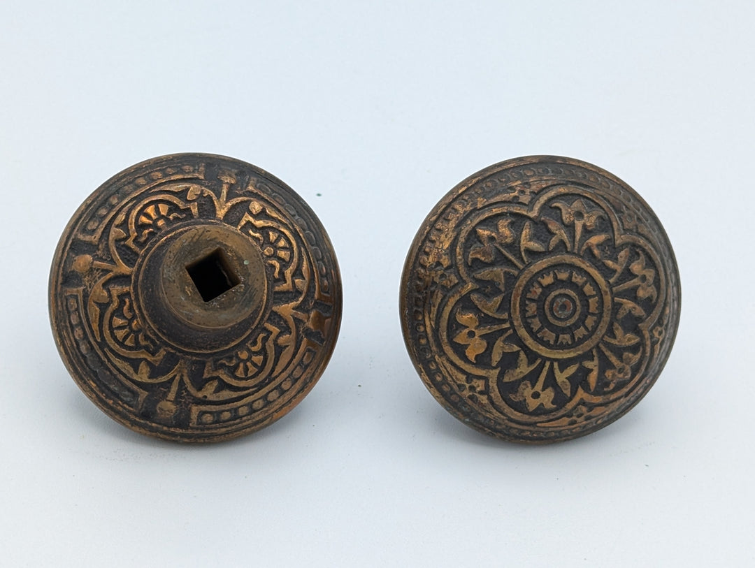 ##Antique Hardware## 1905 P & F Corbin Victorian Bronze Knob (Original Antique Finish)