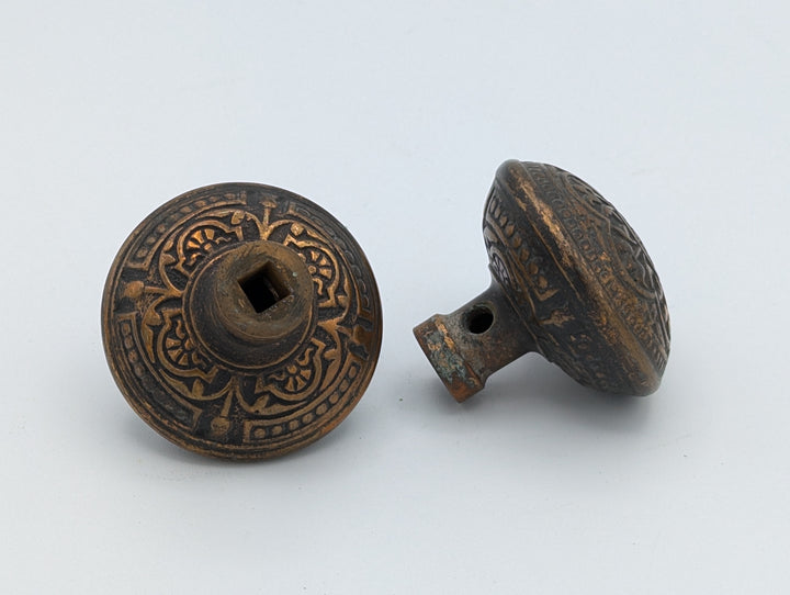 ##Antique Hardware## 1905 P & F Corbin Victorian Bronze Knob (Original Antique Finish)