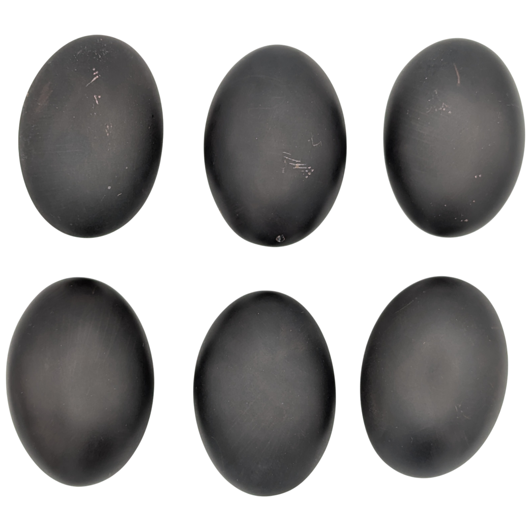 Open Box Sale Item Solid Brass Egg Door Knobs Spare Set with Spindle (Black Bronze Finish)