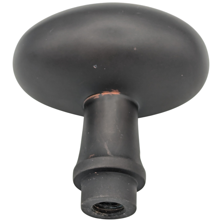 Open Box Sale Item Solid Brass Egg Door Knobs Spare Set with Spindle (Black Bronze Finish)