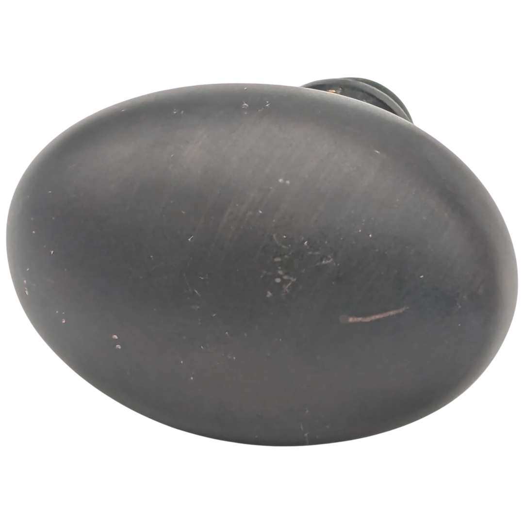 Open Box Sale Item Solid Brass Egg Door Knobs Spare Set with Spindle (Black Bronze Finish)