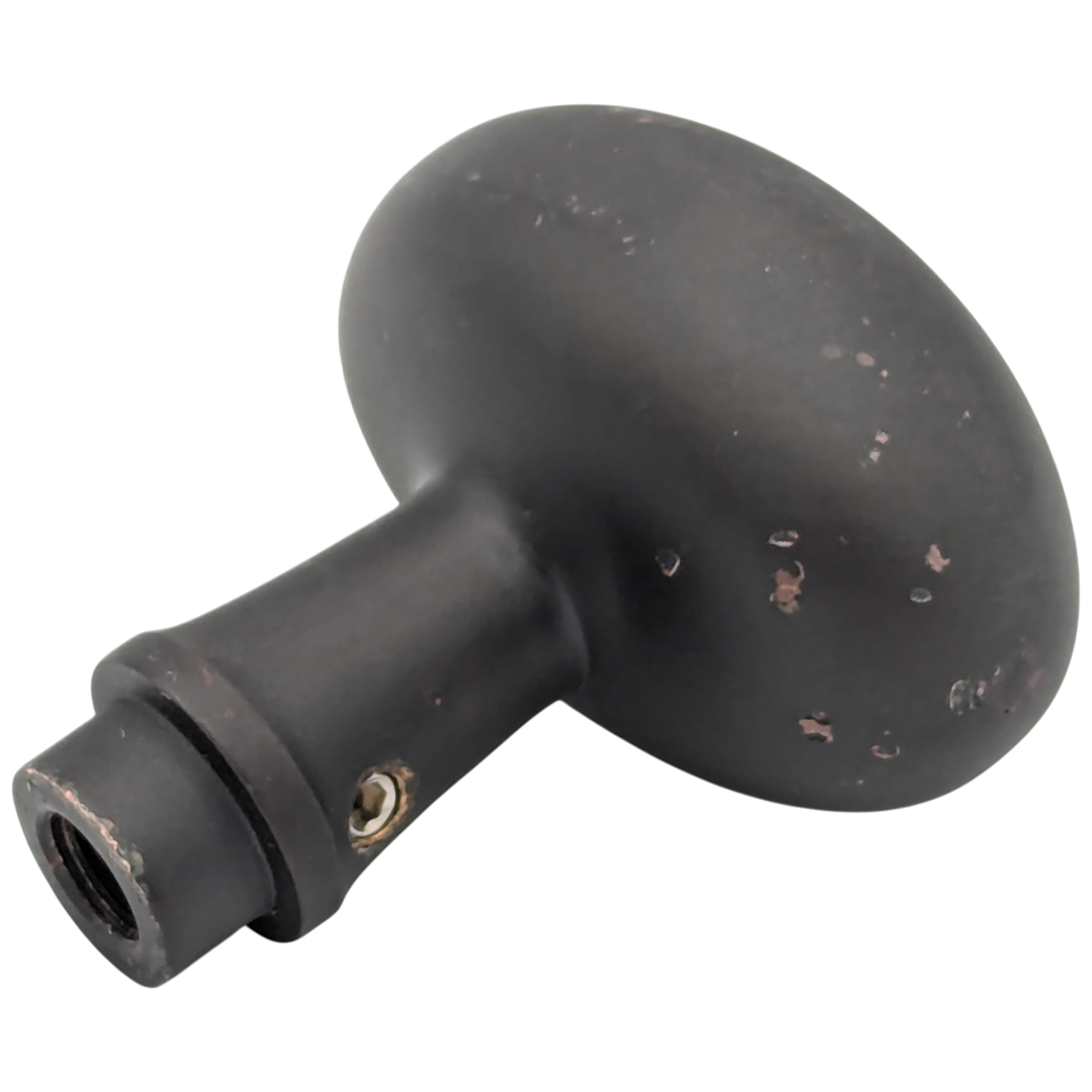 Open Box Sale Item Solid Brass Egg Door Knobs Spare Set with Spindle (Black Bronze Finish)