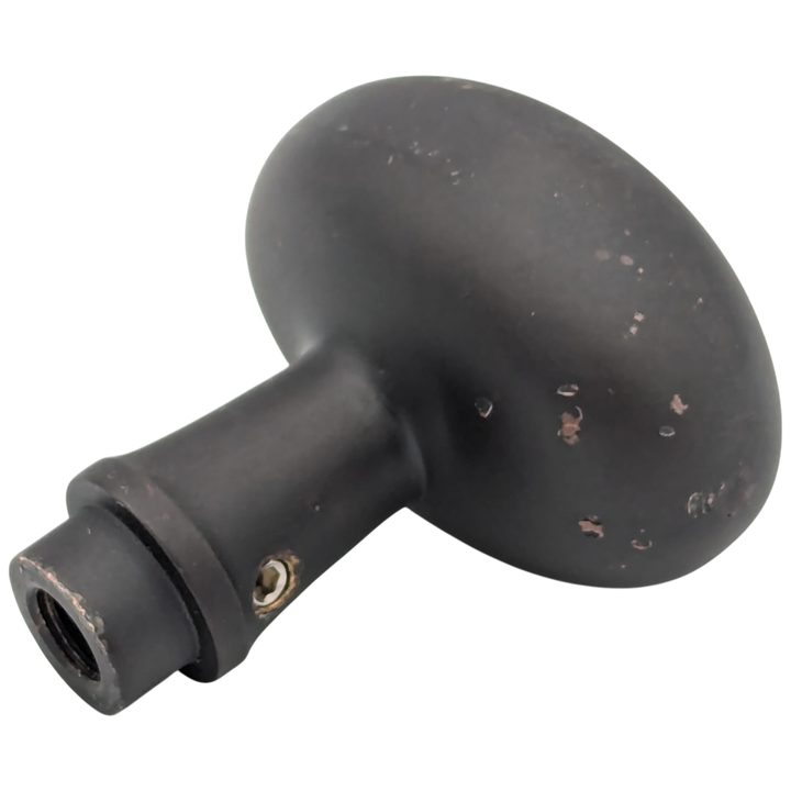 Open Box Sale Item Solid Brass Egg Door Knobs Spare Set with Spindle (Black Bronze Finish)