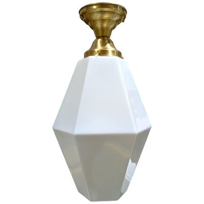 Geometric Faceted Glass Semi-Flush Fancy Light (Several Finishes Available)