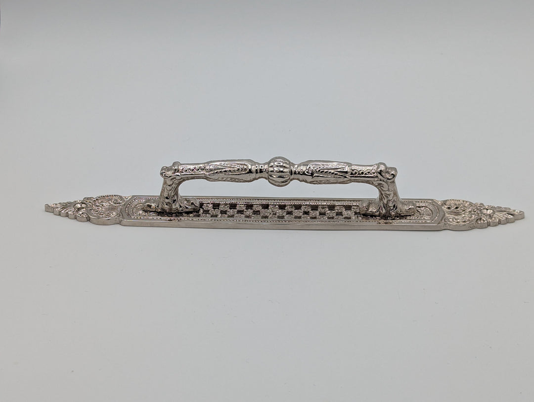 ##Antique Hardware## 10 1/2 Inch Solid Brass Door Pull (Polished Nickel Finish)