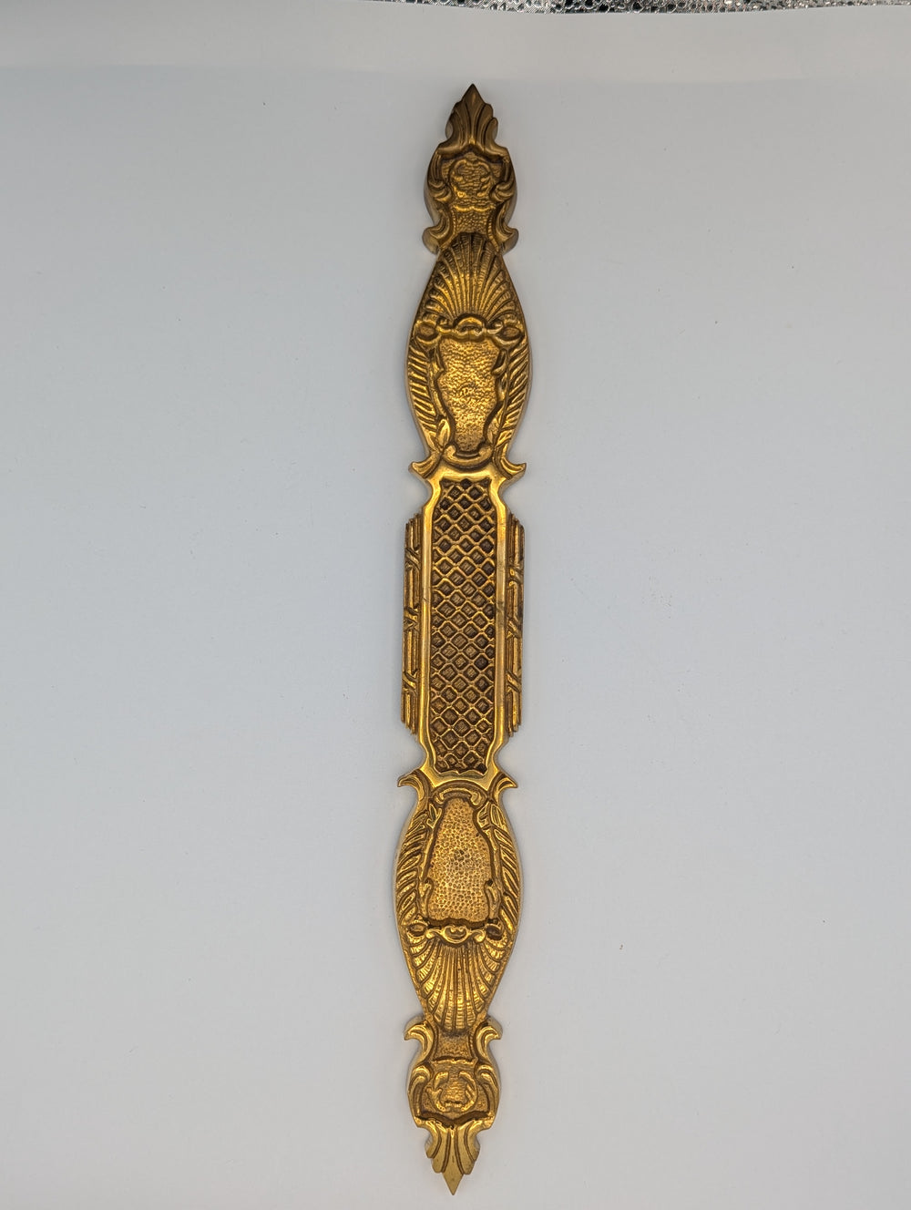 ##Antique Hardware## Ornate Solid Brass Door Plate – Vintage-Style Decorative Backplate