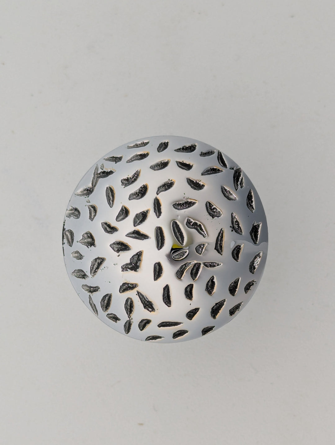 ##Antique Hardware## 1 1/4 Inch Solid Brass Hand-Hammered Round Cabinet & Furniture Knob ( Polished Chrome Finish)