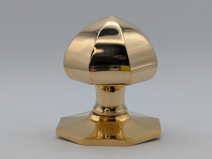 ##Antique Hardware## Octagon Pull Knob with Rosette (Polished Brass Finish)